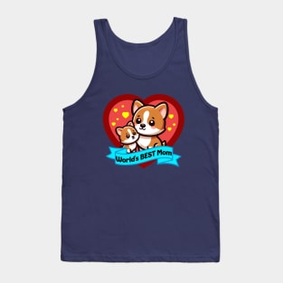 World's Best Mom Cute Corgis Tank Top